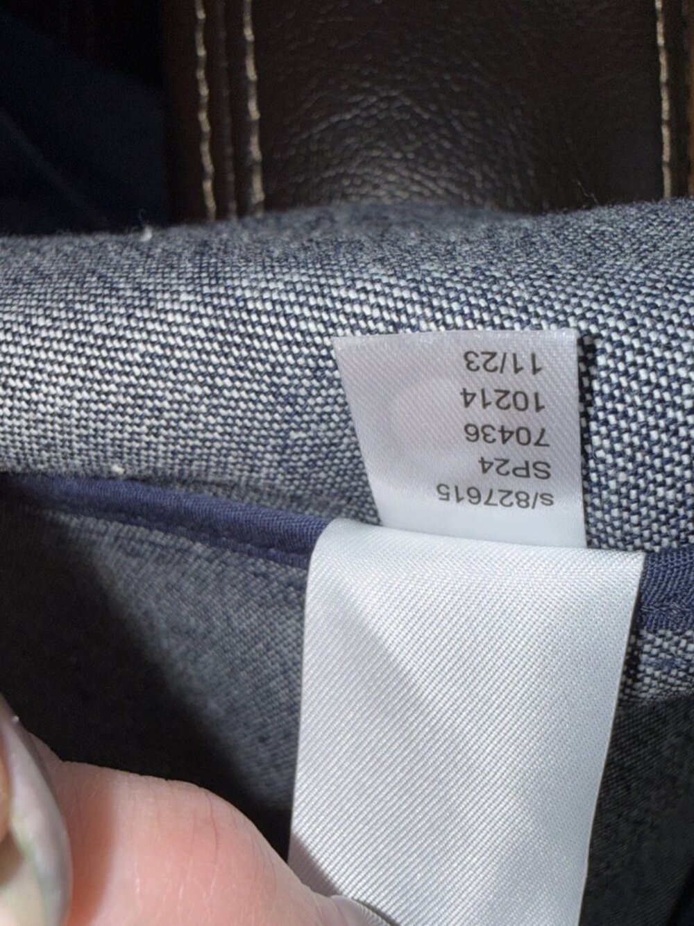 Ann Taylor Loft Navy Blue Heavy Chambray Denim, Double Breasted Blazer Jacket 2 - Picture 14 of 16